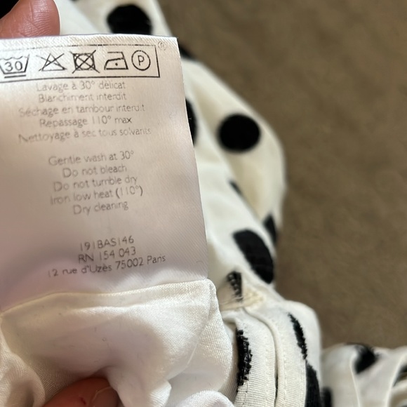Sezane Lucas Shorts Pois Noir Fond Ecru Polka Dot Black White Size 38 - Picture 6 of 8
